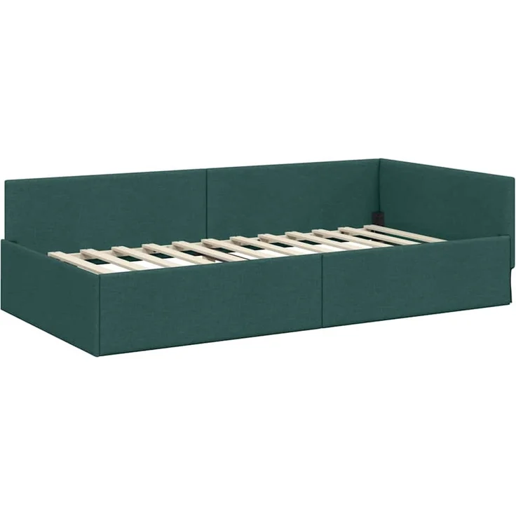 vidaXL Eckbettgestell mit Matratze 2 stk. Dunkelgrün 100 x 200 cm 3393609 – Bild 5