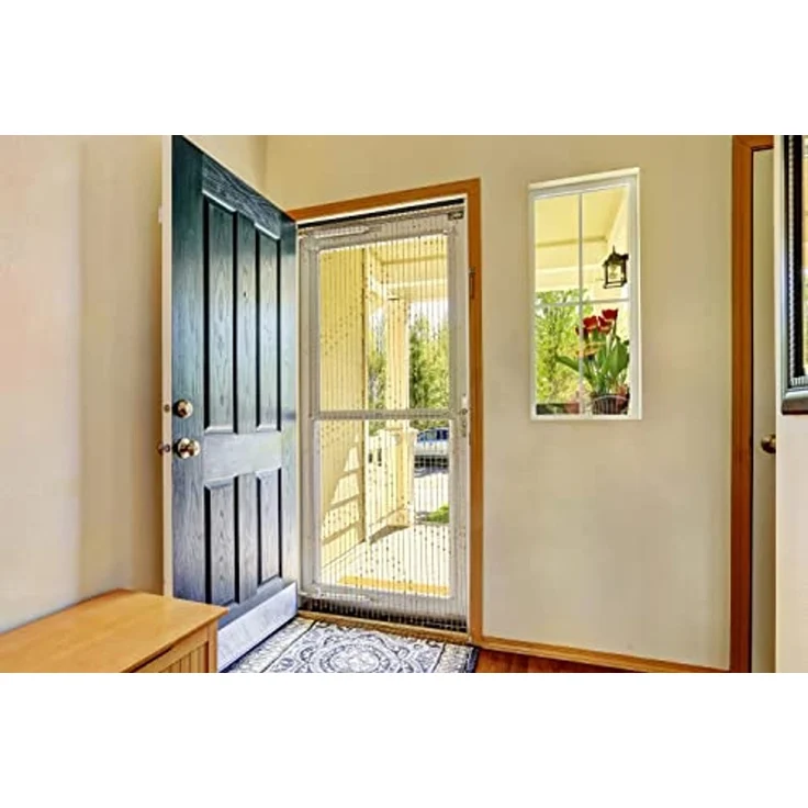 Kobolo Türvorhang Holzperlenvorhang Samara 90x200 cm, Türgardine Balkontür Insektenschu (1 St), Ösen, transparent – Bild 4