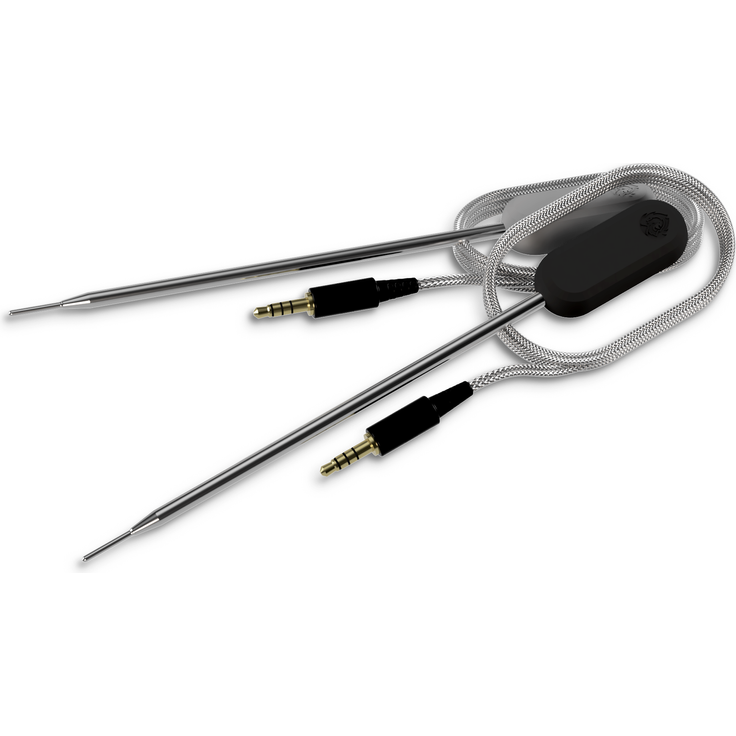 BURNHARD® Einstich-Temperatursonden 2-tlg, präzise Kerntemperaturmessung, LED-Display-Anzeige, ideal für Fleisch & Fisch, speziell für GRANT - Schwarz - #946201