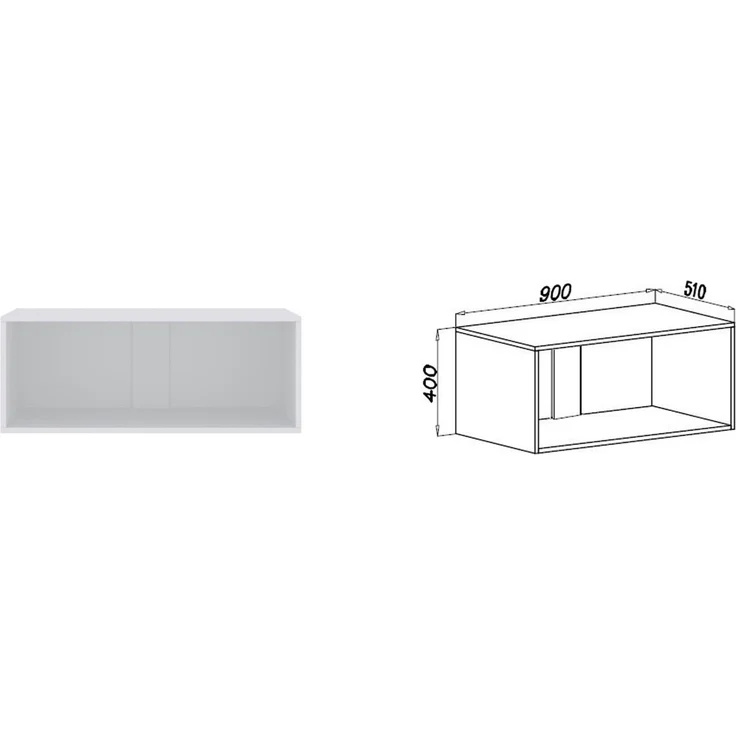Marmex Möbel Tres Set-Z/N (B) Modularer offener Kleiderschrank, großes, geräumiges Kleiderschrank-Set ohne Türen, Ankleidezimmer Möbel, laminierte Spanplatte, weiß 310x246x51 cm – Bild 4