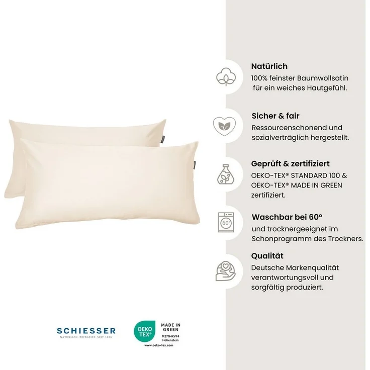 Satin Kissenhüllenset Ella 2-teilig – Bild 2
