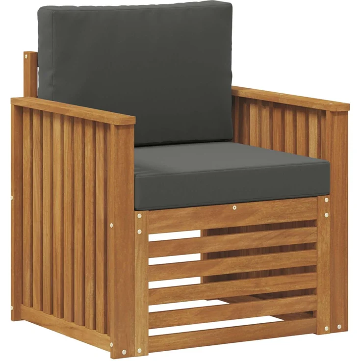 vidaXL Outdoor-Sofagarnitur Natur und Anthrazit Massivholz Akazie 3436352 – Bild 2