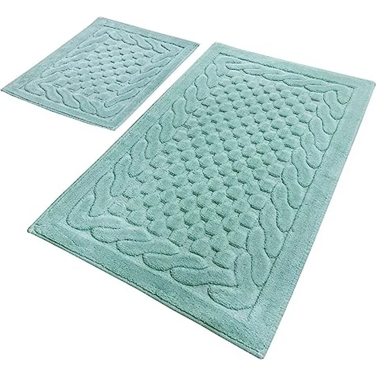 Badteppich Set 2-teilig Mint – Bild 1