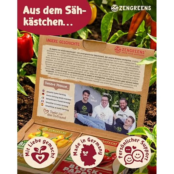 ZenGreens® - Bio Paprikasamen im 12er Set - 12 Paprika Samen für den einfachen Anbau im Garten, Balkon oder Hochbeet - Pflanzensamen - Saatgut – Bild 6