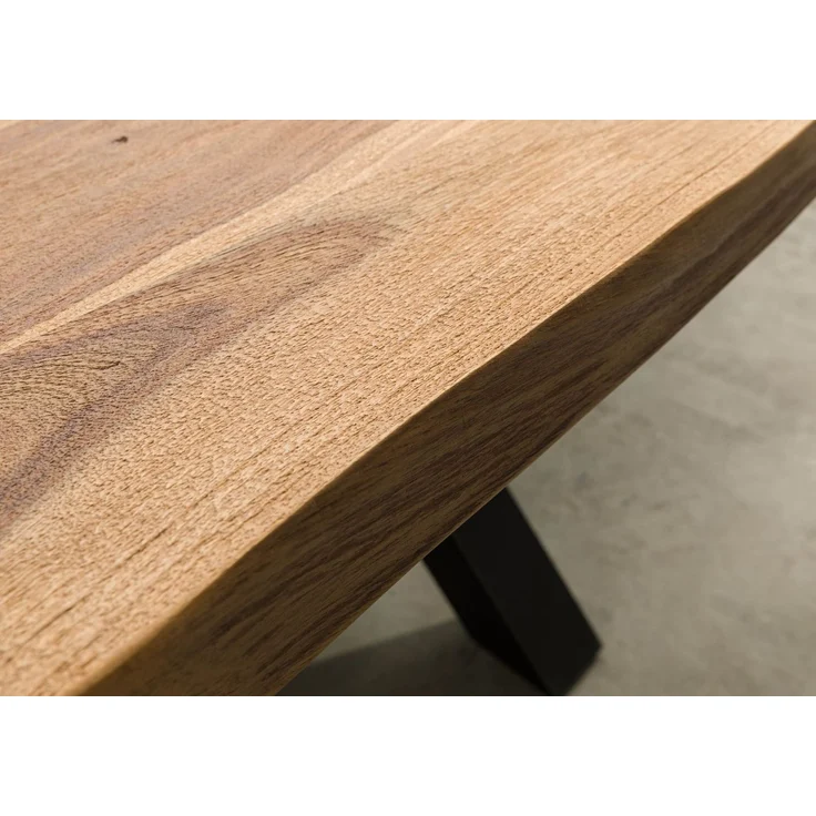 Baumtisch Sheesham 260 x 100 x 77 natur sandgestrahlt / X-Beine anthrazit matt FREEFORM 5 – Bild 6