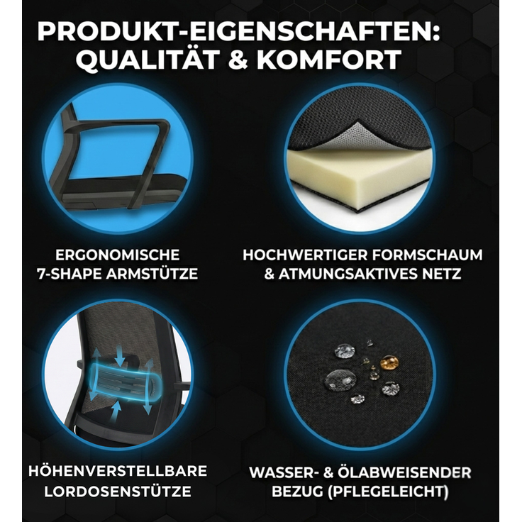 VALKENSTOL K1 - Besucherstuhl Freischwinger Schwarz mit Armlehne - Konferenzstuhl - Bürostuhl ohne Rollen - 2er Pack – Bild 3