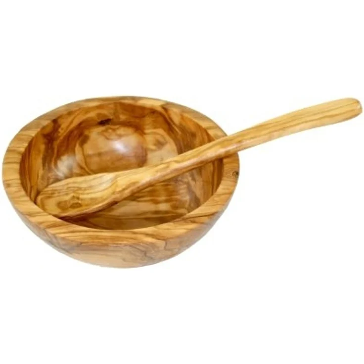 Olivenholz-erleben Müslischale rund aus edlem naturbelassenem Olivenholz, Massivholz, (Set, 2-tlg), Einzigartige Maserung, geschmacksneutral, leichte Reinigung – Bild 2