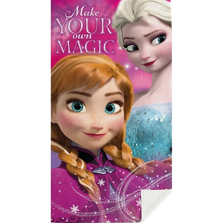Disney Strandtücher Frozen Handtuch Kinder Badetuch XXL Anna Elsa die Eiskönigin 70x140 cm, 100 % Baumwolle