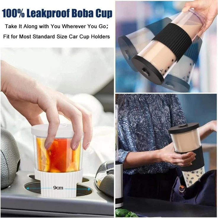 ZgoEC 24oz Bubble Tea Becher Doppelwandig Isoliert mit Strohhalm und Deckel – Bild 6