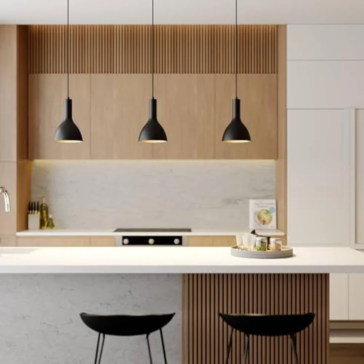 Arcchio Pendelleuchte Cosmina, moderne Deckenlampe in Schwarz, 1-flammig, E27, ideal für Küche und Esstisch – Bild 3