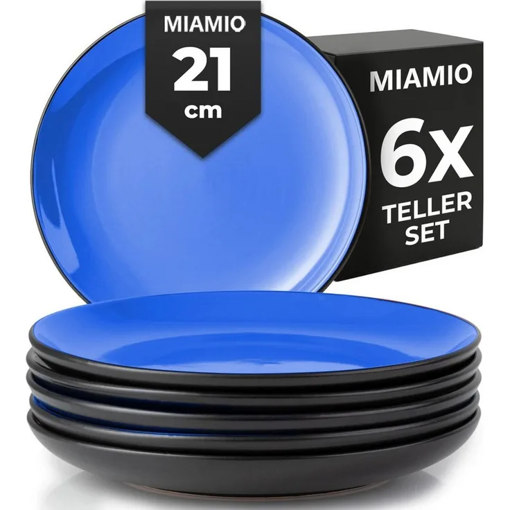 MiaMio Teller Le Papillon kleine Teller, blau, (6 St), Ø 20,5 cm, 6-teilig
