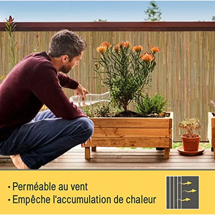 Sol Royal Bambus Sichtschutz 120 hoch – FSC® Balkon Sichtschutz Garten Bambusmatte als Wind- & Blickschutz für Garten Zaun 120x300 cm – Natursichtschutz Witterungsbeständig – B89 – Bild 7