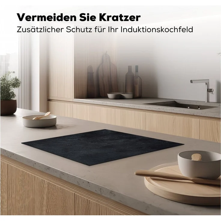 MuchoWow Herd-Abdeckplatte Beton - Induktionsschutz - Grau - Design - Abdeckplatte für Herd, Vinyl, (1 tlg), Küche Herdabdeckplatte Ceranfeld Vinyl Einteilig, 59x52 cm – Bild 3