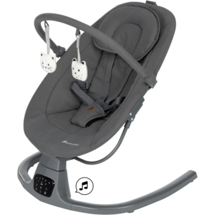 Bebeconfort Melilo Babyschaukel, Automatische Bewegungserkennung, Verstellbare Rückenlehne,0-6 Monaten, 12 beruhigenden Liedern und 5 Naturgeräuschen, 5-Punkt-Gurt, Mineral Graphite – Bild 3