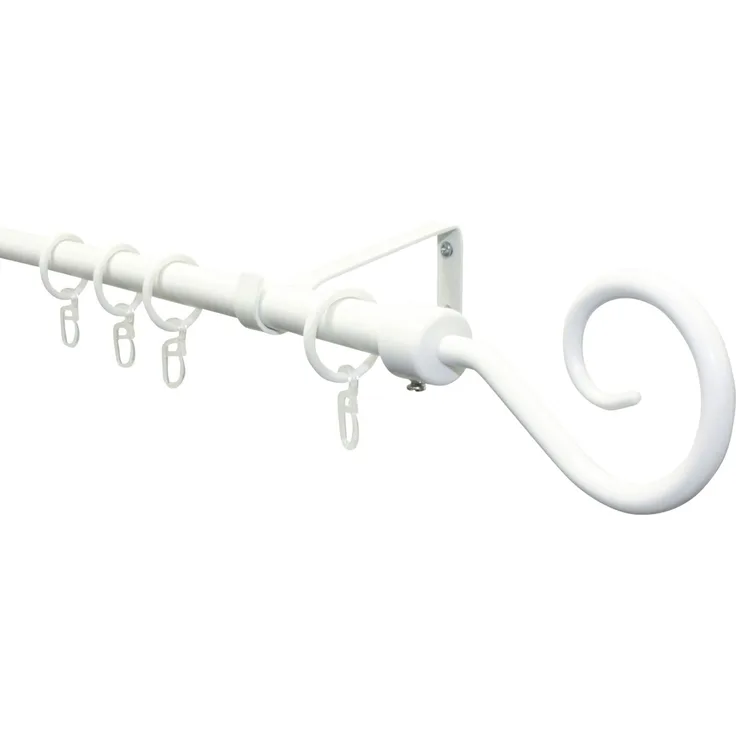 Gardinia Gardinenstangen-Set Hook 1-Lauf Ø 13-16 mm weiß 130 - 240 cm