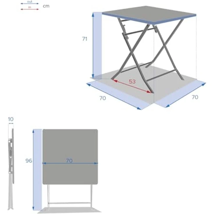 Hespéride - Quadratischer klappbarer Gartentisch Greensboro Senfgelb - 2 Plätze - Senfgelb – Bild 3