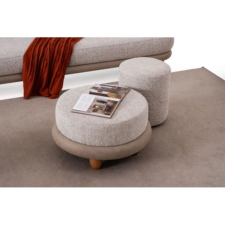 Sitzgruppe/Sofa Set - Wohnzimmergarnitur "Magnolia" 3+3+1 + Hocker-Beige – Bild 7