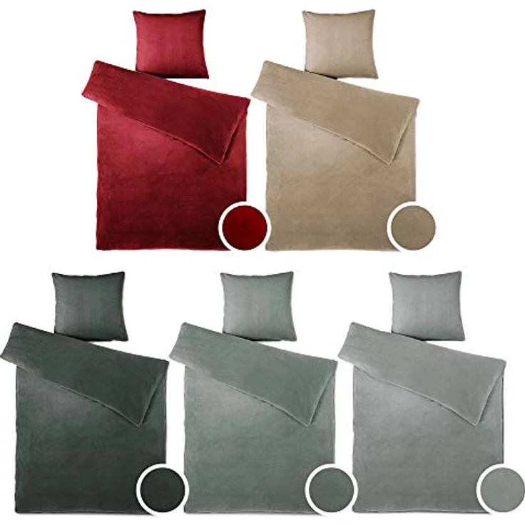 aqua-textil Bettwäsche Feelwell Bettgarnitur Thermo Fleece Flausch 4tlg. 135x200 cm bordeaux, Coral-Fleece, Mikrofaser, 4 teilig – Bild 7
