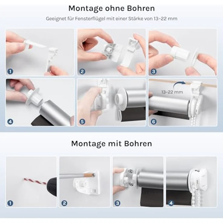 WOLTU Verdunklungsrollo ohne Bohren Anthrazit 80x160 cm (BxH), Thermorollo Klemmfix Fensterrollo Seitenzugrollo easyfix Verdunkelung Rollos Sichtschutz und Sonnenchutz, Klemmrollo für Fenster & Tür – Bild 10