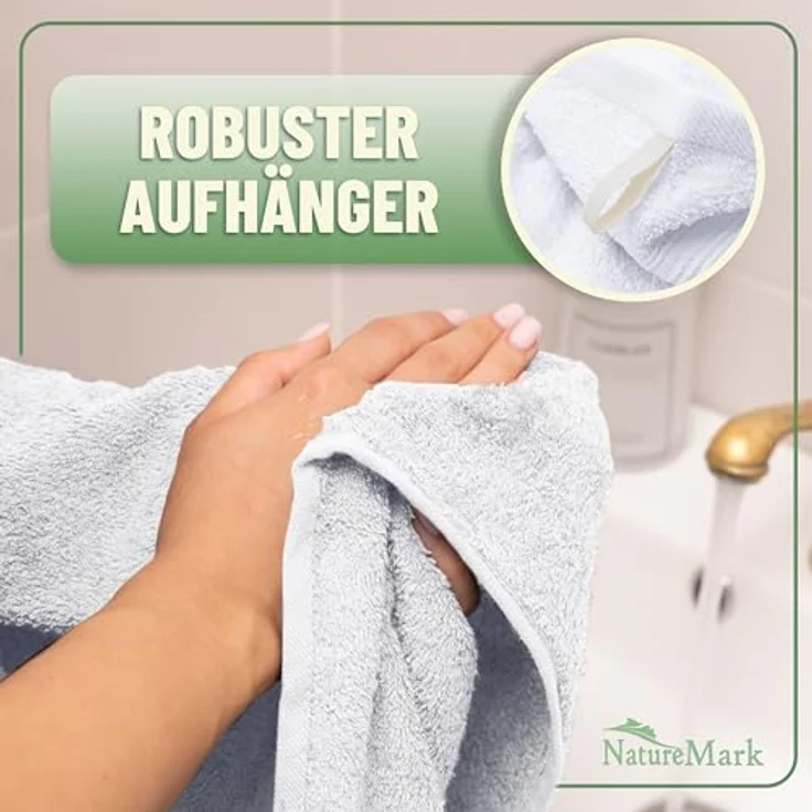 GREEN MARK Textilien 10 TLG. FROTTIER Handtuch-Set mit verschiedenen Größen 4X Handtücher, 2X Duschtücher, 2X Gästetücher, 2X Waschhandschuhe | Farbe: Weiß | Premium Qualität – Bild 7