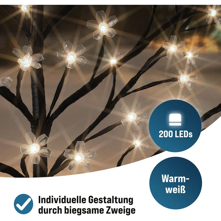 MONZANA® Kirschblütenbaum 2er Set 180 cm 200 LED Warmweiß – Bild 4