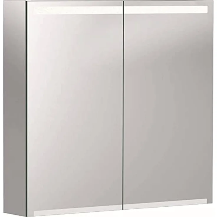 Geberit Option Spiegelschrank mit Beleuchtung, zwei Türen, Breite 75 cm, 500205001 - 500.205.00.1