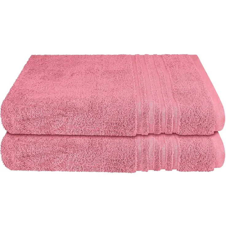 Schiesser Frottier Duschtücher Milano im 2er Set aus Flauschiger, hautfreundlicher Baumwolle, Made IN Green, Farbe:Malve, Größe:70x140 cm