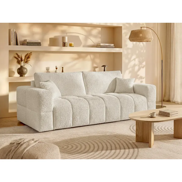 Vente-unique - ISSORO Sofa Stoff Beige - B 105 cm x H 90 cm x L 235 cm