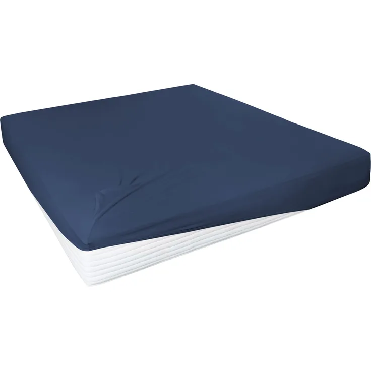 Hahn Haustextilien Elasthan-Feinjersey-Spannlaken Royal Größe 140-160 x 200-220 cm marine