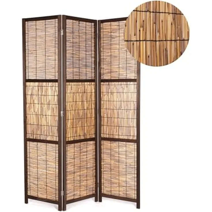 CREEDWOOD Paravent RAUMTEILER "CALA", Schilfrohr, 170x120 cm, Natur Paravent