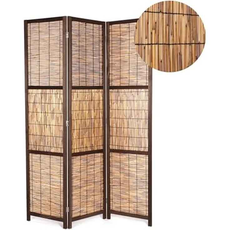 CREEDWOOD Paravent RAUMTEILER "CALA", Schilfrohr, 170x120 cm, Natur Paravent – Bild 1
