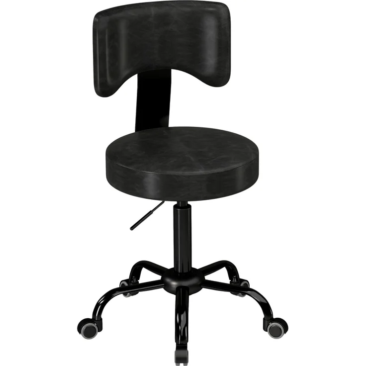 MELAYR, Rollhocker, Höhenverstellbar von 72 bis 87,5 cm, Schwarz – Bild 2