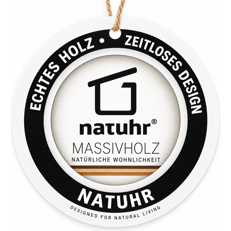 Natuhr Wanduhr F4003 Beam Wand- und Tischuhr aus Massivholz Eiche – Eiche natur – 17 × 17 × 4 cm – Bild 5