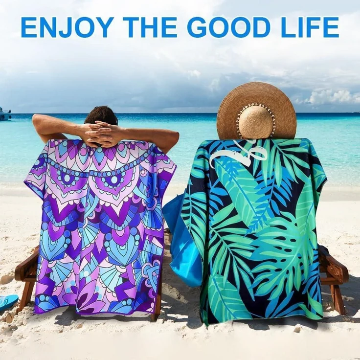 Microfiber Oversized Beach Towel 160x80cm Lightweight Sand Free for Travel Swim – Bild 6