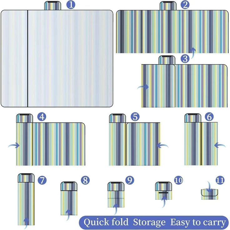Picknickdecke wasserdicht 200x200cm Blau 200 x 200 cm (Quadratisch) – Bild 6