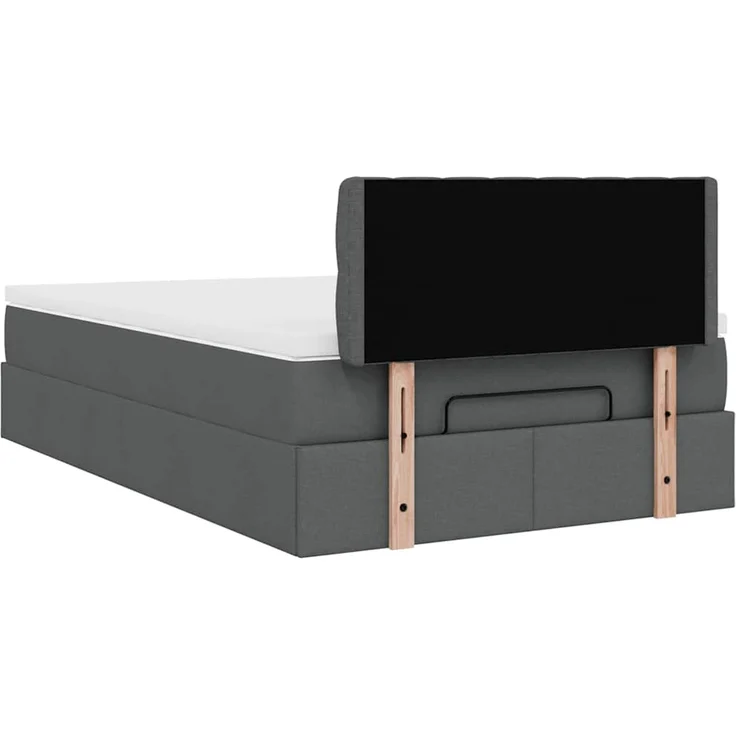 vidaXL Ottoman-Bett mit Matratze Dunkelgrau 120x200 cm Stoff 3311533 – Bild 8