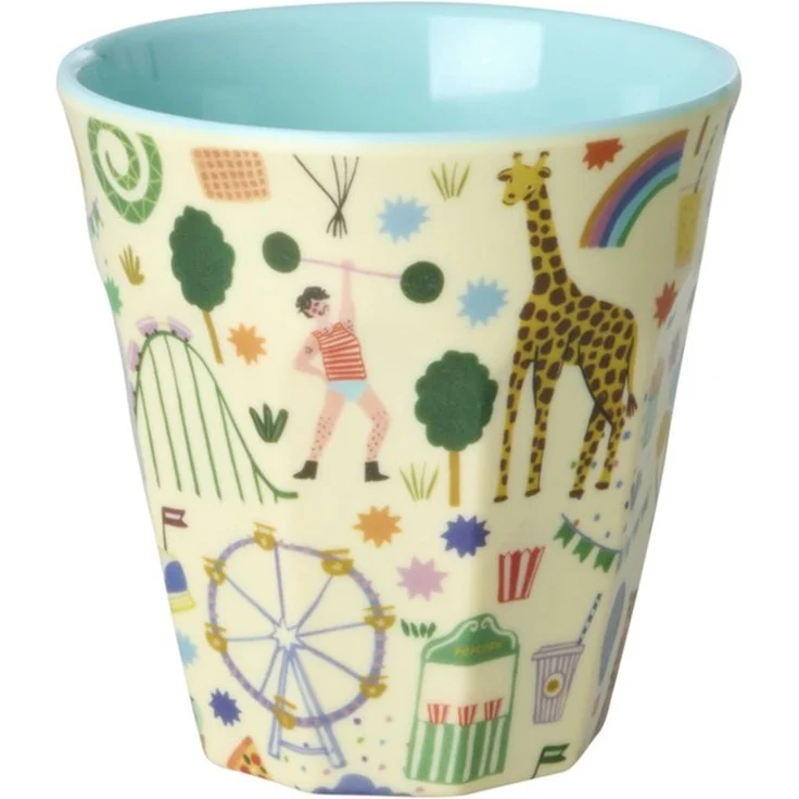 rice Kinderbecher Rice Melamin Becher Medium Mint - Fun Fair Print, Melamin – Bild 1