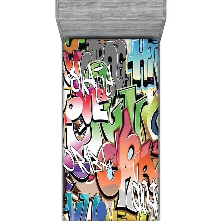 Abakuhaus Spannbettlaken Soft Dekorativer Stoff Bettwäsche Rund-um Elastischer Gummizug, urban Graffiti Blockbuster Schlagwörter