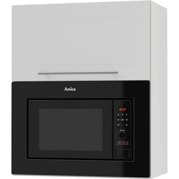 Mikrowellenumbauchrank Kvantum Küchenschrank mit Klappe 60cm Farbe matt weiß matt / weiß (Q-W2MK/60) – Bild 4