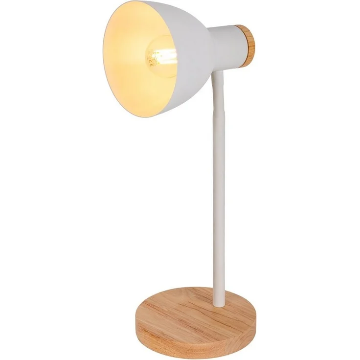 näve Schreibtischlampe Marie, ohne Leuchtmittel, Fuß und Schirm z.T. aus Holz, Schirm flexibel beweglich, E14 – Bild 2