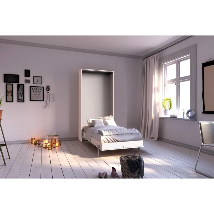 Klappbett >JUIST< (BxHxT: 102x213x43 cm) in WEISS - 102x213x43cm (BxHxT)