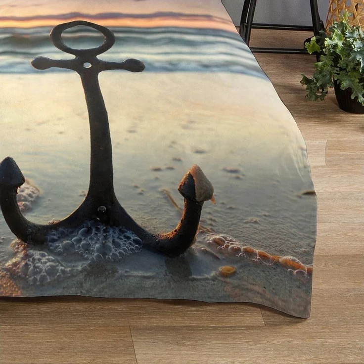 TRAUMSCHLAF Bettwäsche Anker, Renforce, 2 teilig, maritimes Design aus 100% Baumwolle – Bild 3