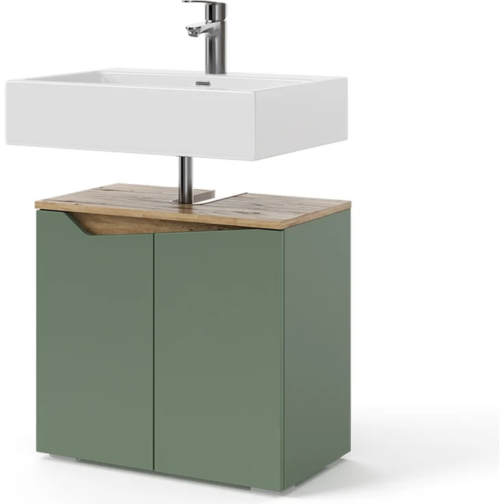 Waschbeckenunterschrank Marelle Grün/Artisan 60 x 57.5 cm mit 2 Türen Vicco – Bild 6