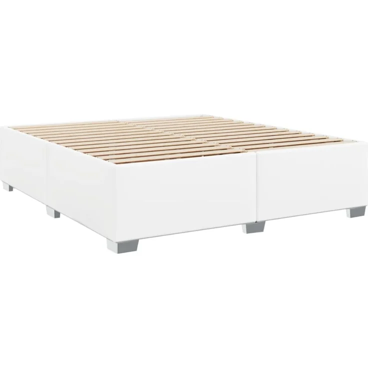 vidaXL Boxspringbett mit Matratze Weiß 180x200 cm Kunstleder 3288433 – Bild 8