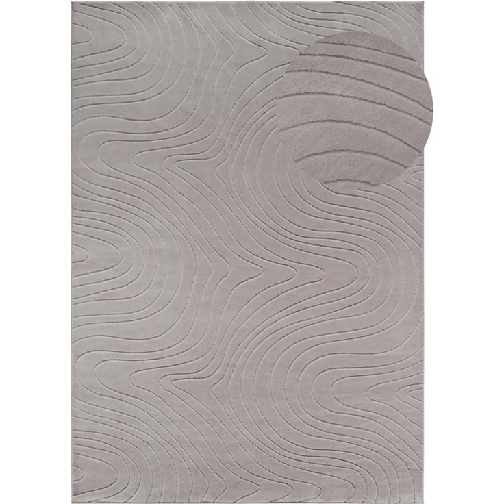 TaraCarpet Teppich TaraCarpet Homestyle 397 Organic, rechteckig, Höhe: 10 mm, Organic hoch-tief weich waschbar grau 50x80 – Bild 2