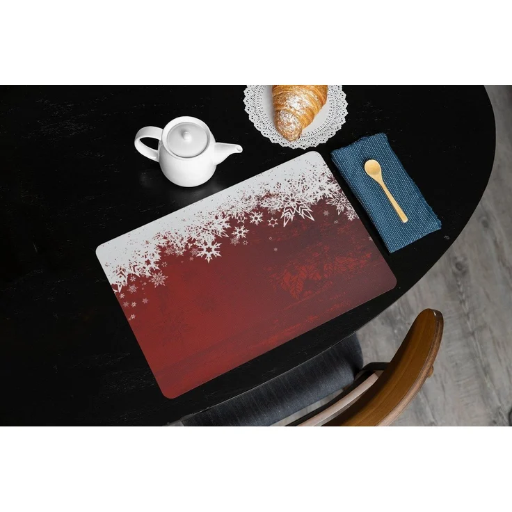 matches21 HOME & HOBBY Platzset Abwaschbare Tischsets 4er Set Weihnachten Schnee, (4-St), Platzsets als Tisch-Untersetzer und Tisch-Deko für Esstisch Teller – Bild 3