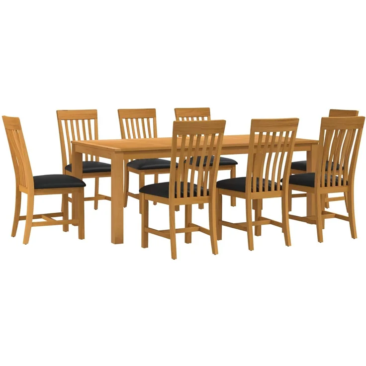 vidaXL Essgruppe RIJSWIJK 9 stk. Schwarz 200 x 100 x 75 cm 3430412 – Bild 2