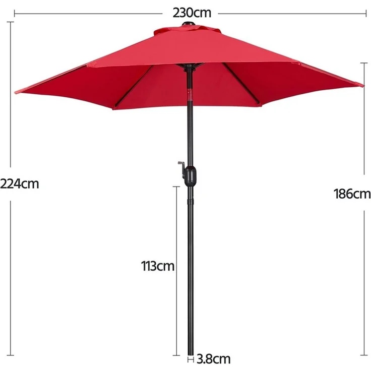 Yaheetech Sonnenschirm ∅ 223/261/294/327 cm, Gartenschirm mit Kurbel, Neigbar, UV Schutz 50+ – Bild 3