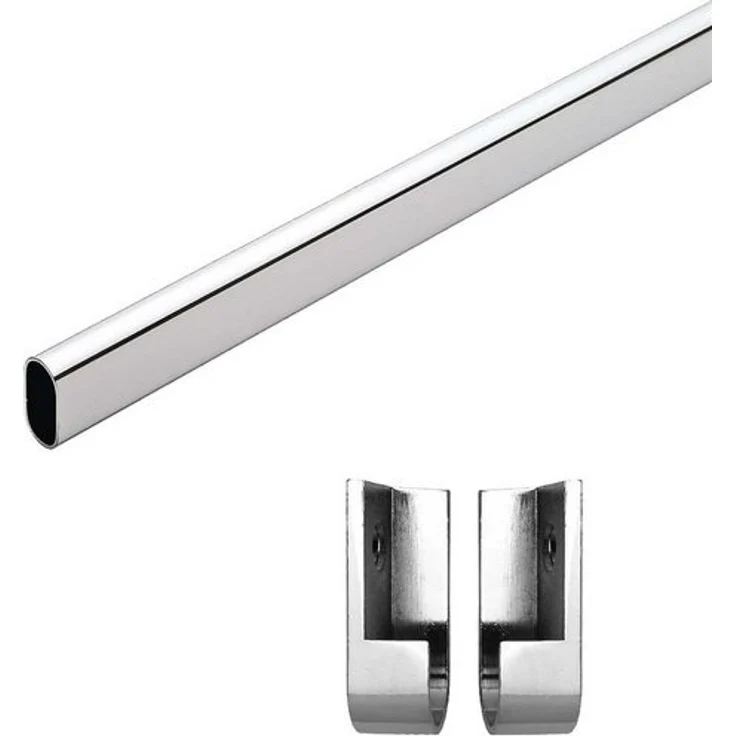 HOOZ Kleiderstange aus Chrom mit Halterung für Ordnung im Schrank (1 St, 50 cm - kürzbar), aus Metall – Bild 4