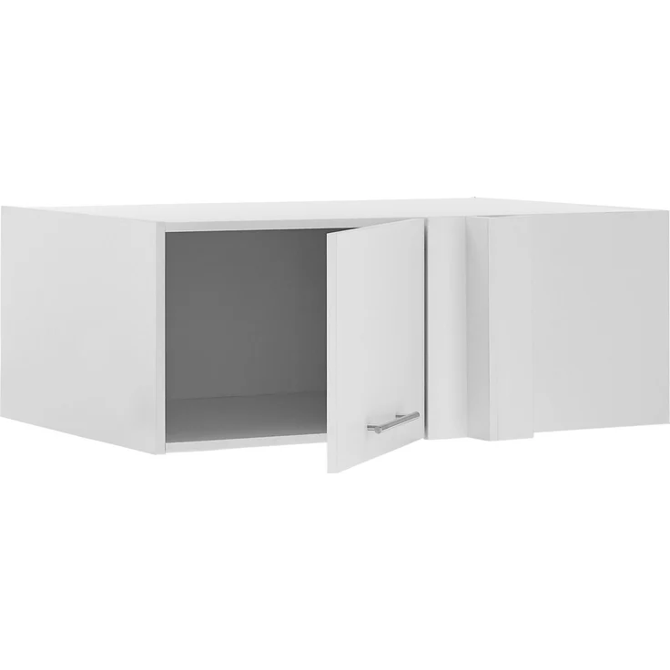 XORA 'PRIMUS' Aufsatz Eckschrank Küchenschrank, Holznachbildung Weiß, 100 x 38 x 68 cm, 1 Drehtür – Bild 4